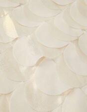 Jazzy Shimmer Scallop Frill Dress, Gold (GOLD), large