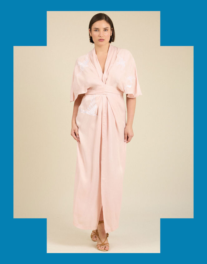 Tallulah and Hope Longer-Length Tie Dress , Pink (PINK), large
