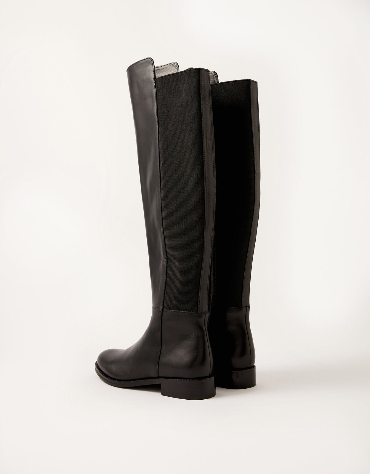 Olivia Leather Riding Boots Black