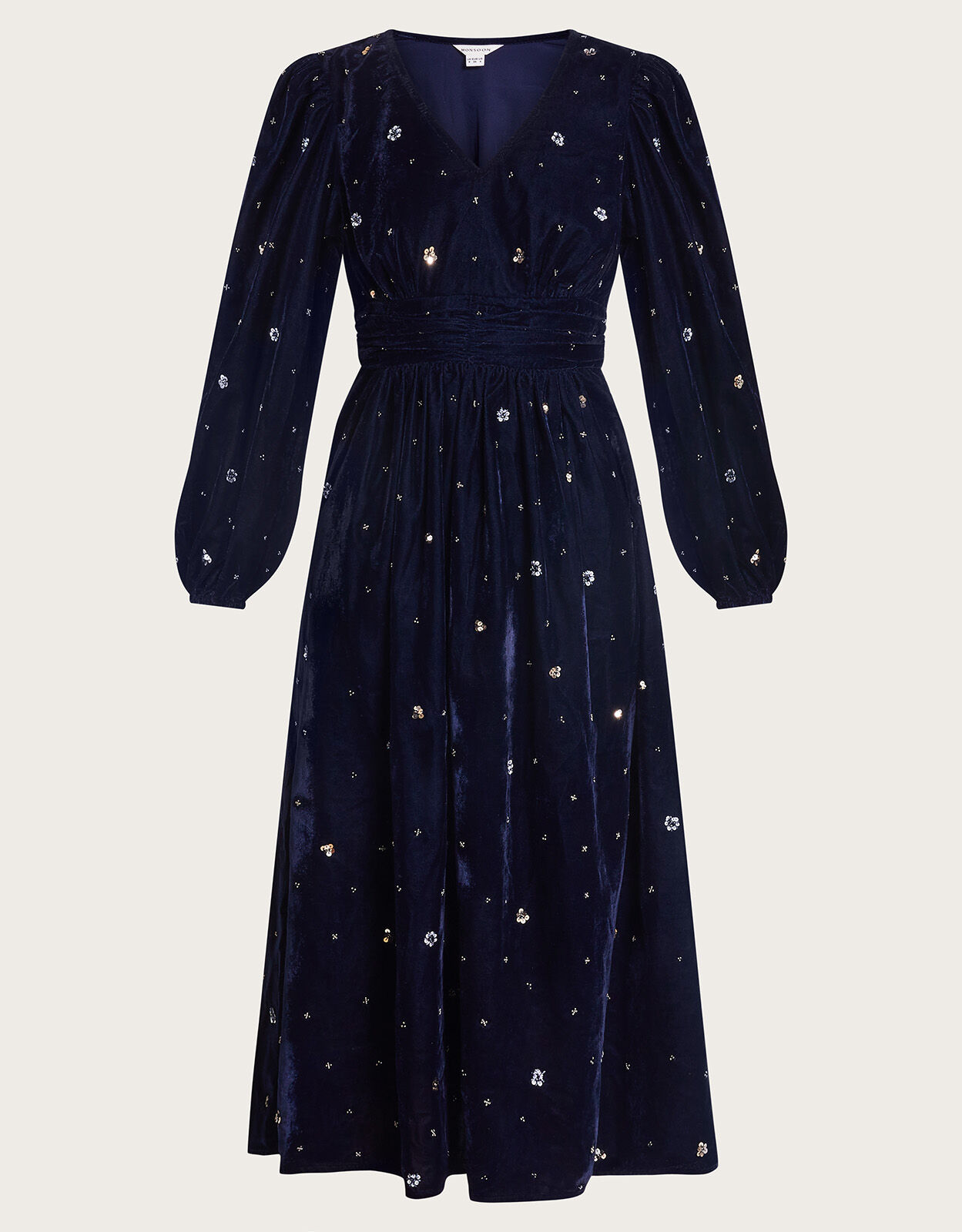 Monsoon blue discount velvet dress