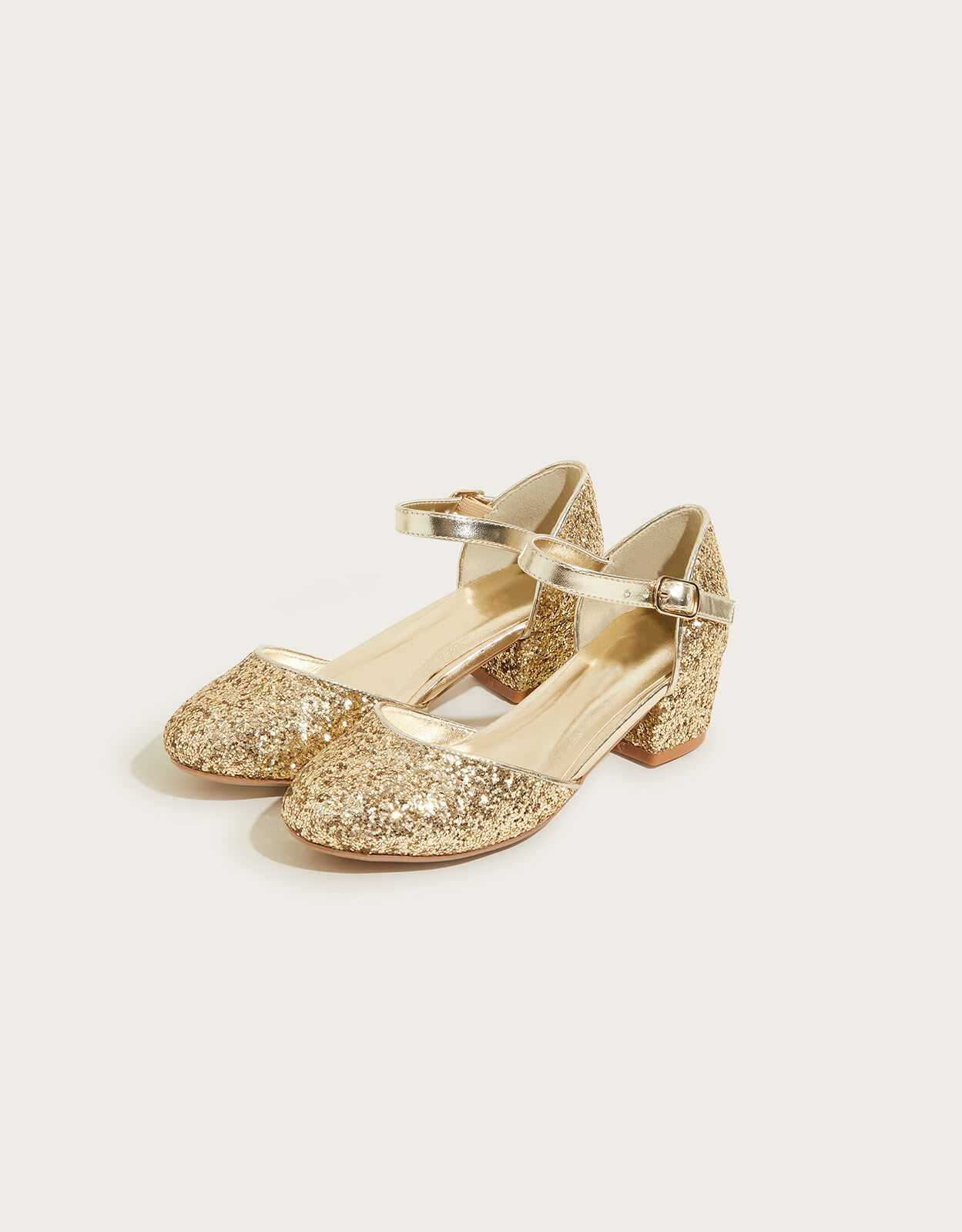 Glitter Sparkle Two Part Heels Gold