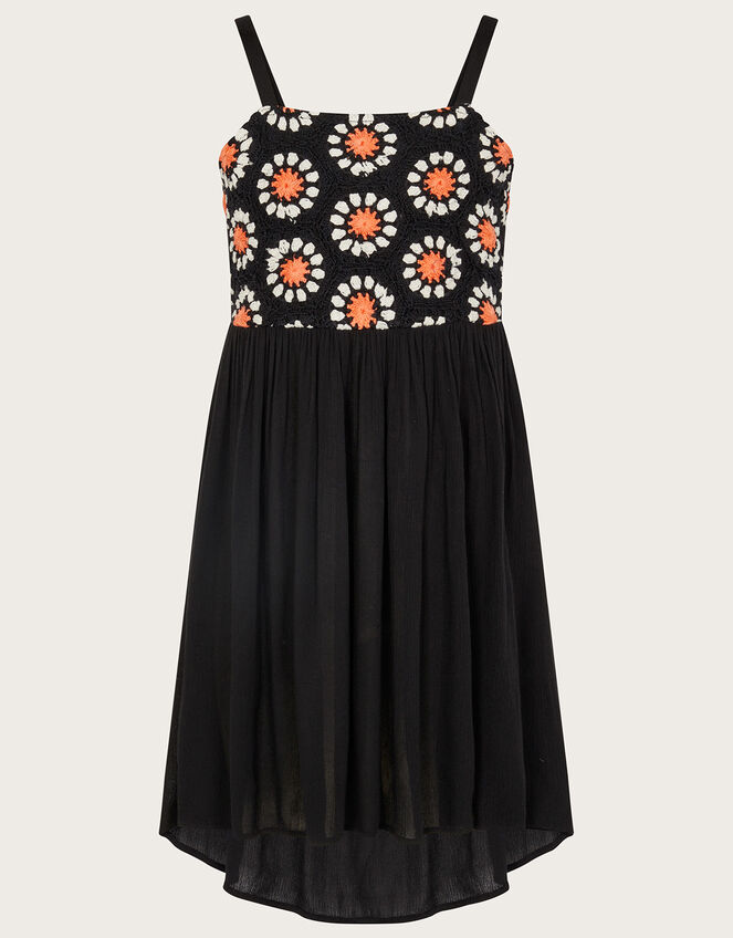Crochet Dress, Black (BLACK), large