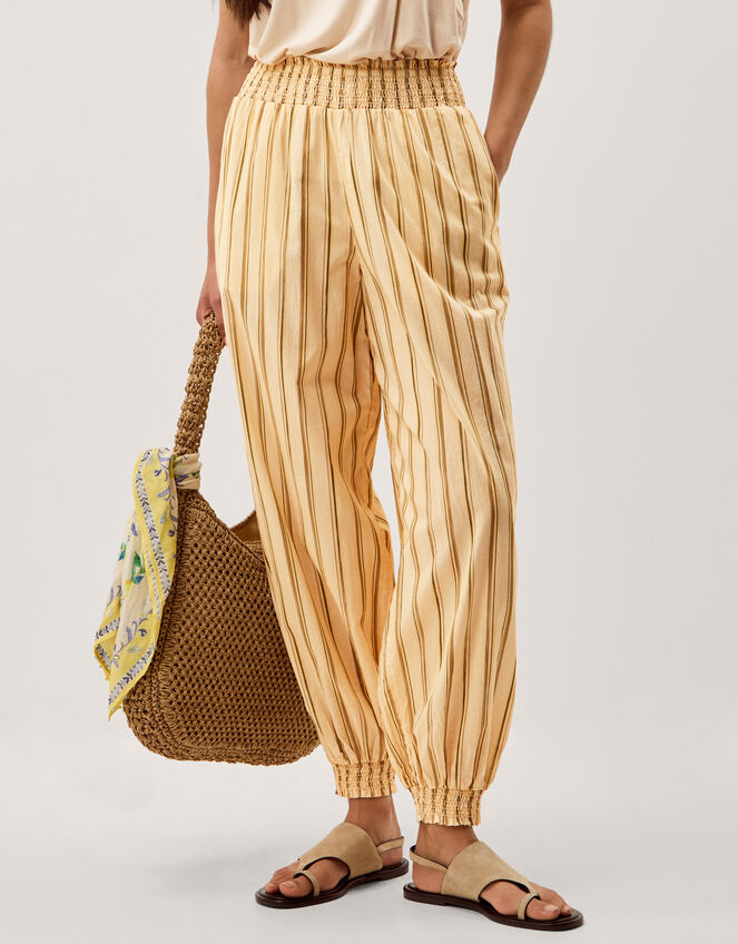Eve Stripe Balloon Trousers Ivory