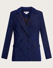 Tessa Tinsel Double Breasted Blazer, Blue (MIDNIGHT), large