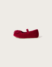 Cancan Velvet Walker Shoes, Red (RED), large