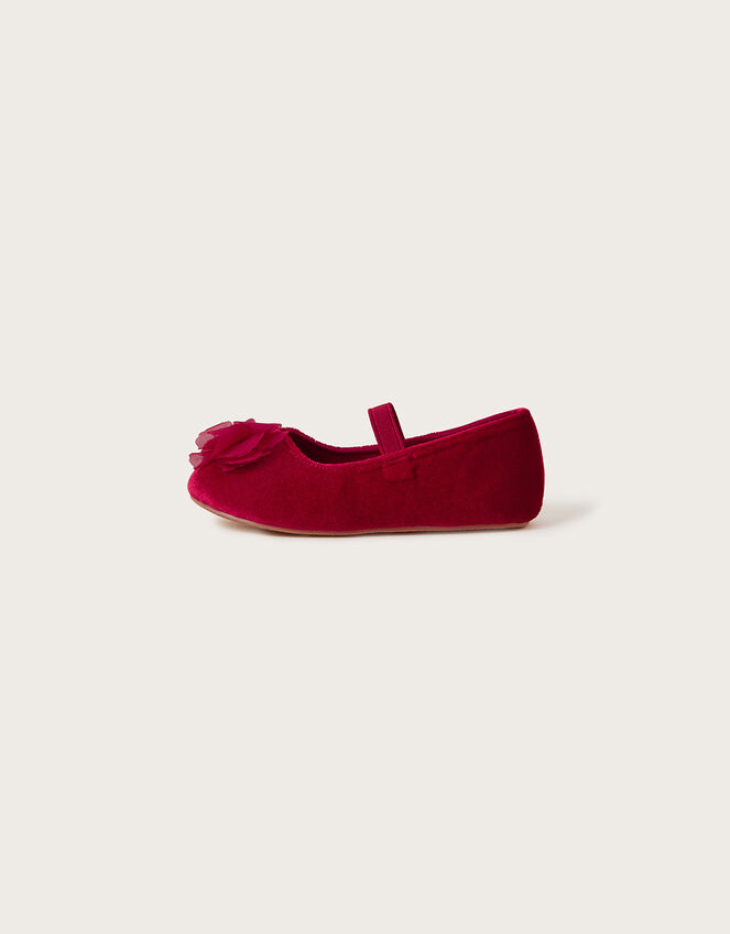 Cancan Velvet Walker Shoes, Red (RED), large