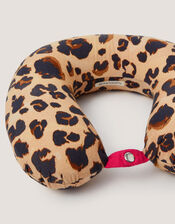 Leopard Print Travel Pillow, Multi (MULTI), large