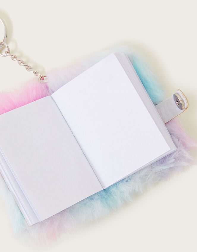 Mini Fluffy Unicorn Keychain Notebook, , large