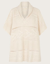 Shelby Shawl Collar Poncho, , large