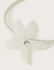 Pearly Flower Headband, , large