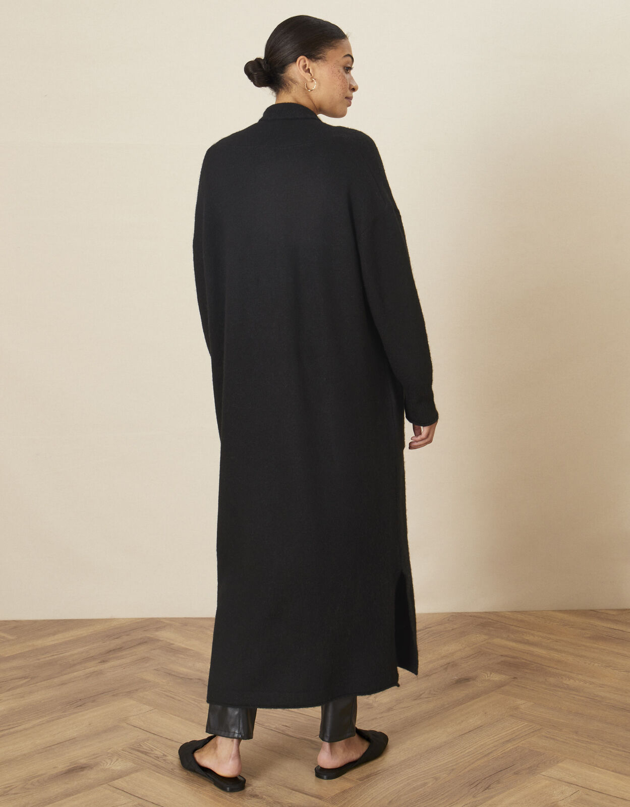 Long black shawl cardigan shop