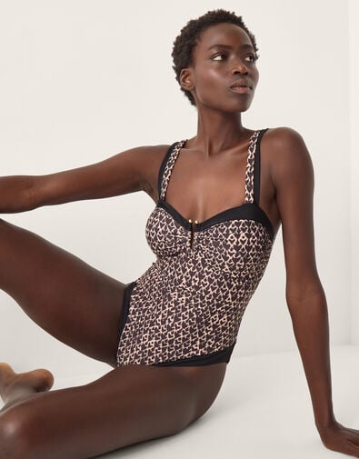 Arti Heart Print Swimsuit, Black (BLACK), large