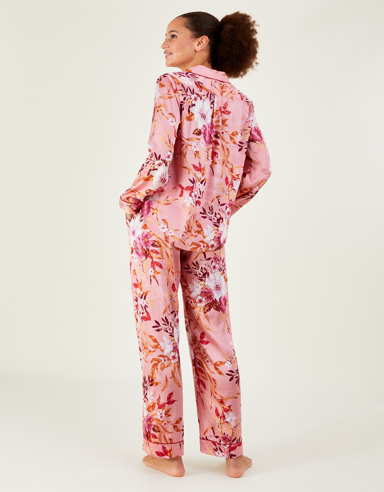 Floral satin pjs on sale