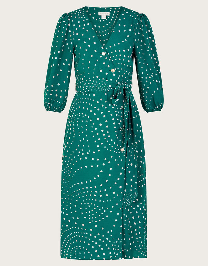 Emer Spot Dress, Green (GREEN), large
