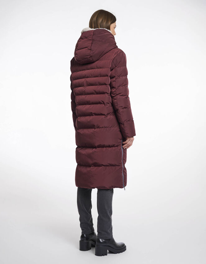 Rino & Pelle Keila Faux Fur Lined Long Puffer Coat, Brown (CHOCOLATE), large