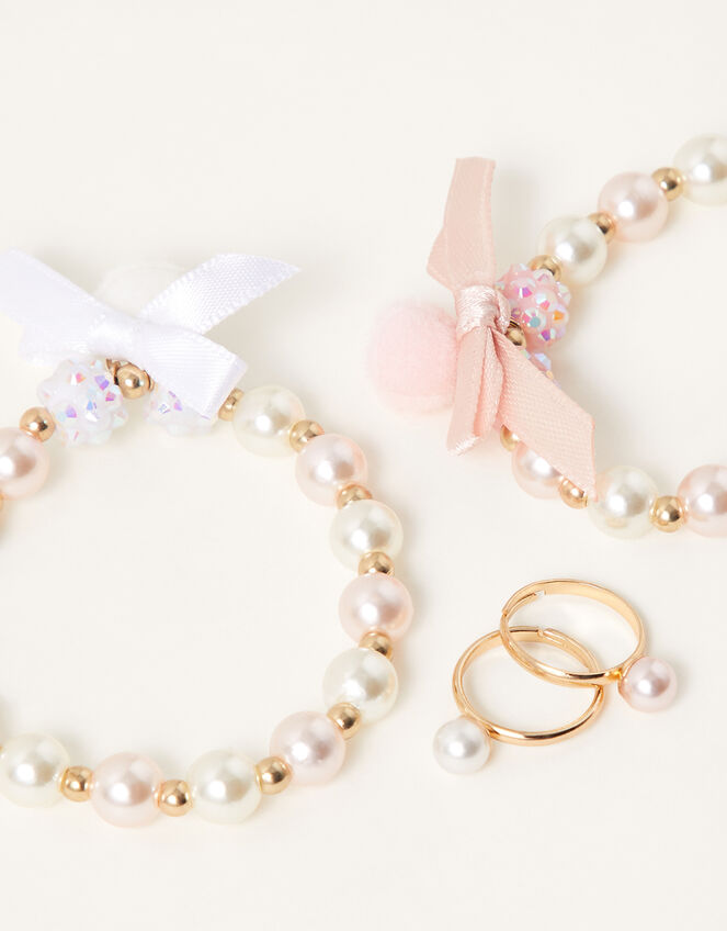 Pom-Pom Sparkle Bracelet and Ring Set, , large