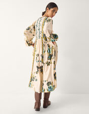 Zenya Floral Print Midi Dress, Green (GREEN), large