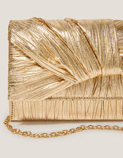 Mia Pleated Metallic Clutch Bag, , large