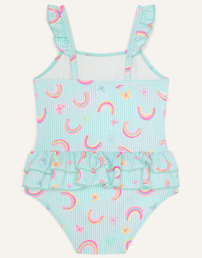 Butterfly and Rainbow Print Swimsuit, Green (MINT), large