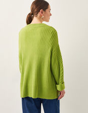 Opal Oversized Knit Cardigan, Green (GREEN), large