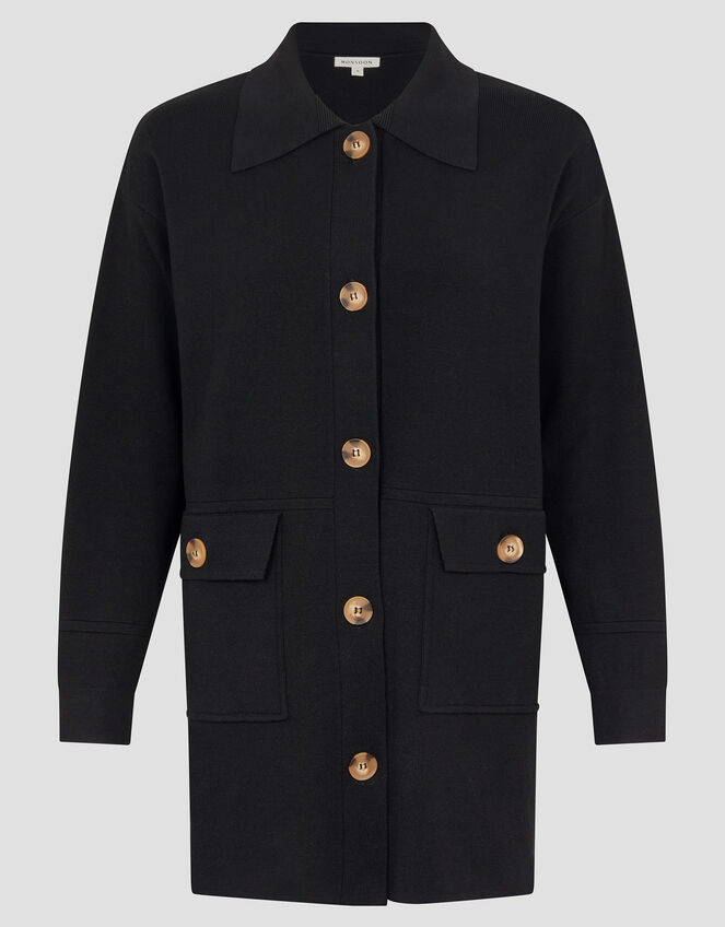 Nina Knit Utility Jacket, Black (BLACK), large