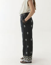 Maison Hotel Lolo Floral Straight-Leg Trousers, Black (BLACK), large