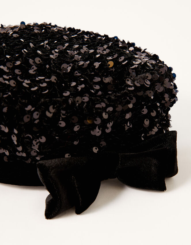 Sequin Beret, Black (BLACK), large