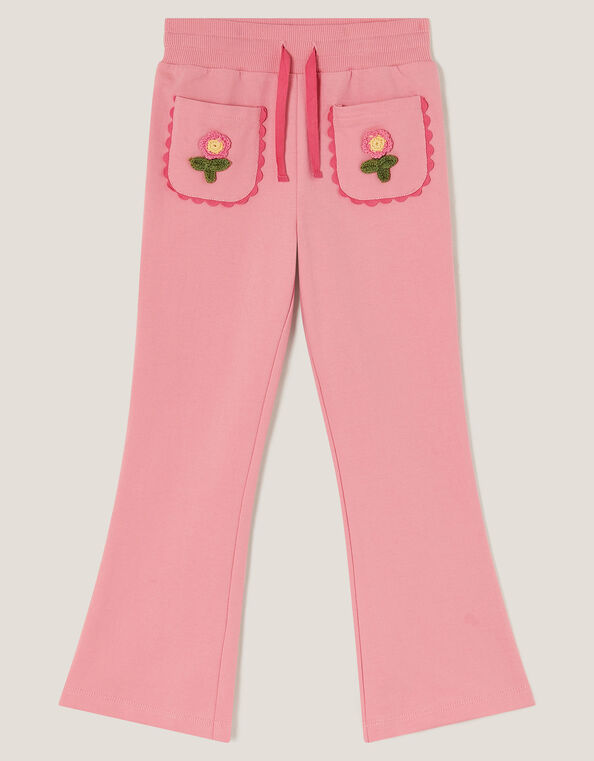 Crochet Flower Flare Joggers, Pink (PINK), large