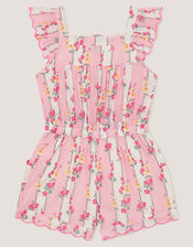Floral Stripe Playsuit, Pink (PINK), large