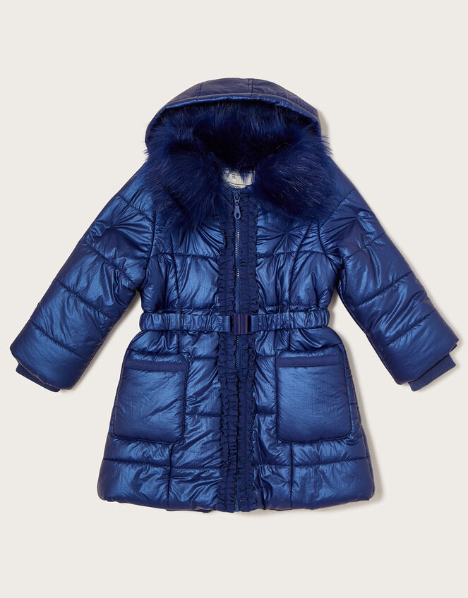 Shimmer Padded Coat, Blue (BLUE), large