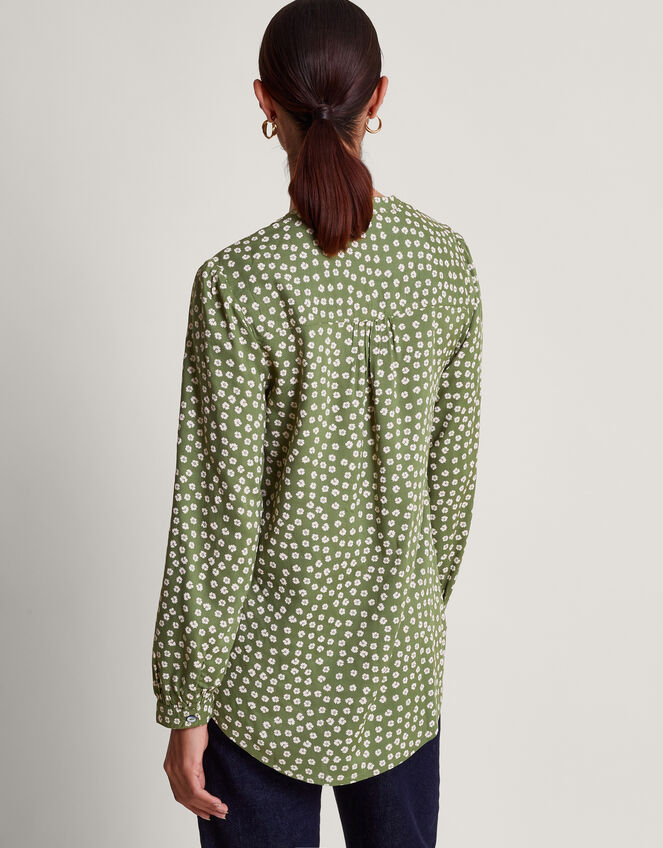 Sancha Floral Print Top, Green (GREEN), large