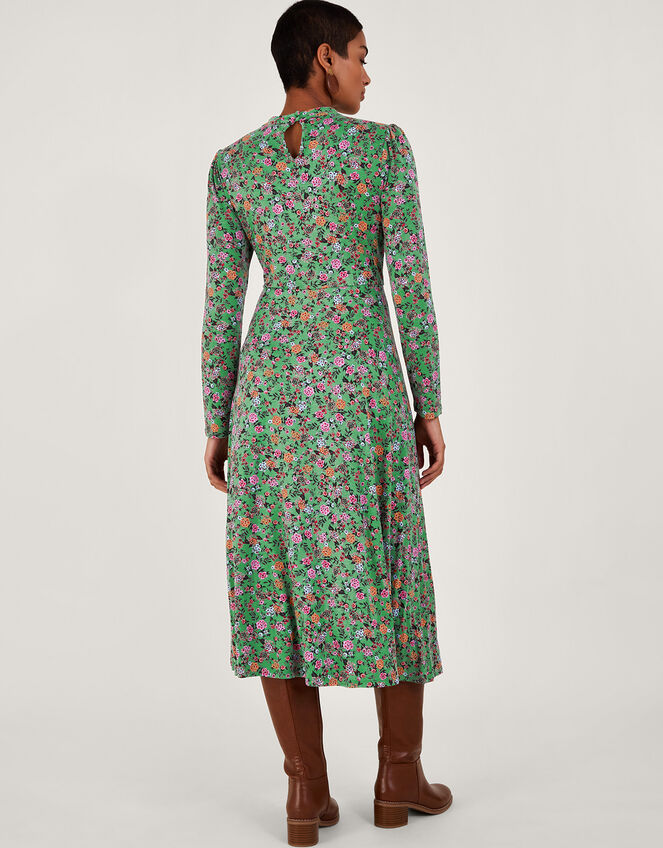 Zeina Ditsy Print Dress, Green (GREEN), large