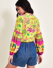 Vita Floral Top, Green (LIME), large