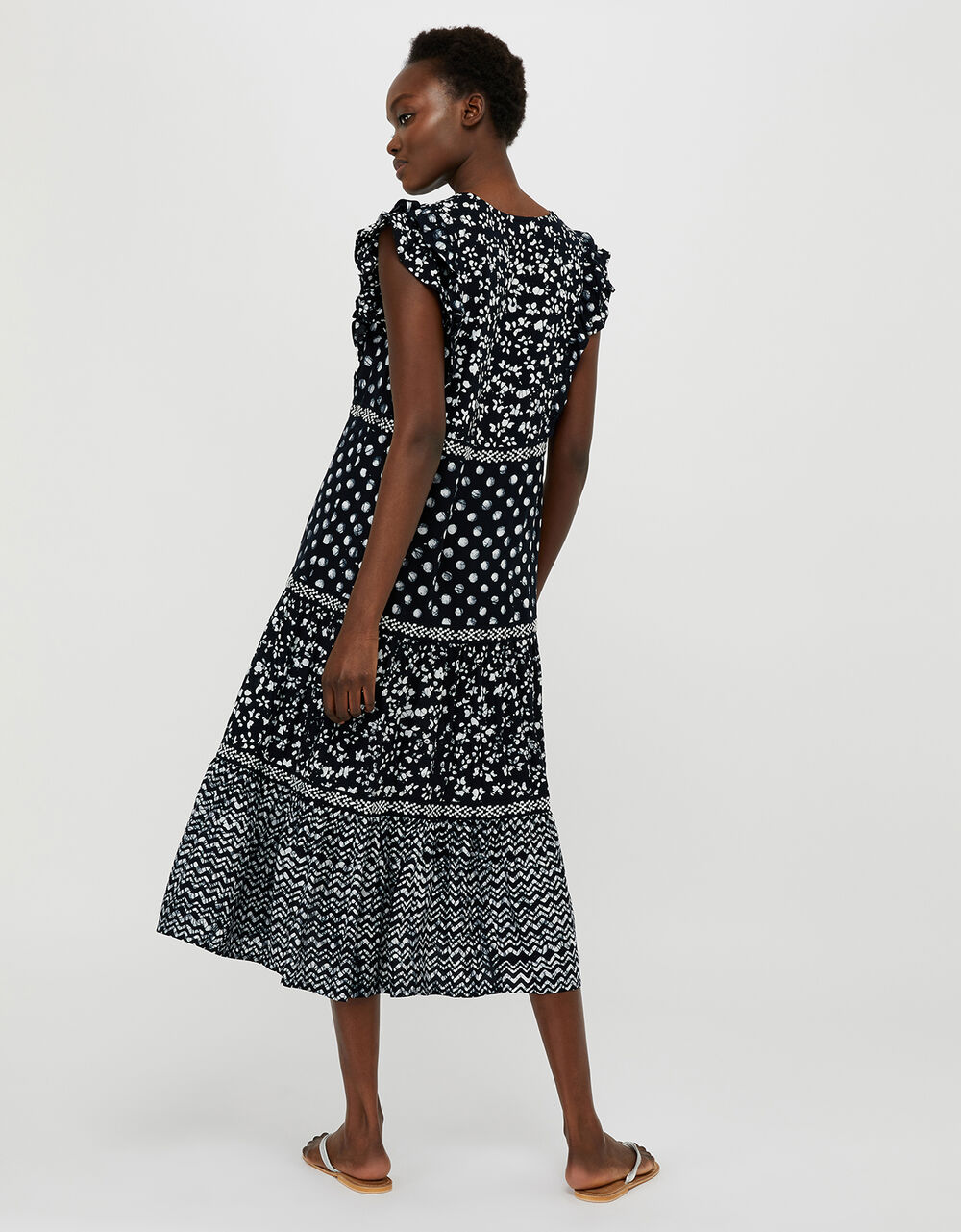 Rima Batik Print Dress in LENZING™ ECOVERO™ Blue Casual