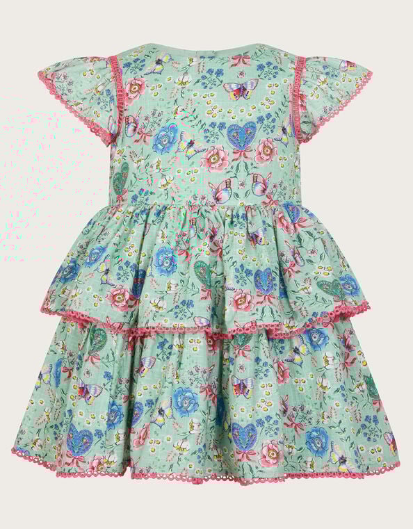 Baby All-Over Butterfly Print Dress, Green (GREEN), large
