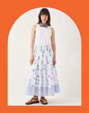 East Amber Floral Tiered Maxi Skirt, Ivory (IVORY), large