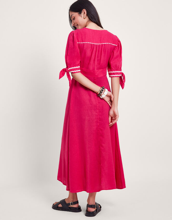 Lita V-Neck Ric Rac Midi Dress, Pink (PINK), large