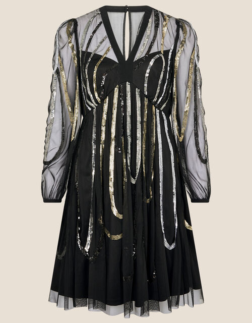Lydia Embellished Dress, Black (BLACK), large