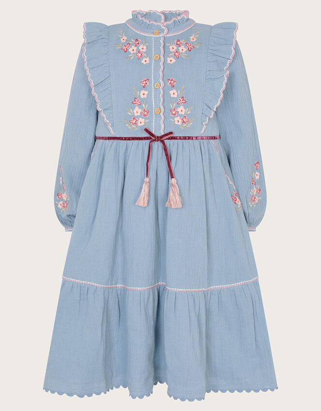 Boutique Amelie Embroidered Dress, Blue (BLUE), large