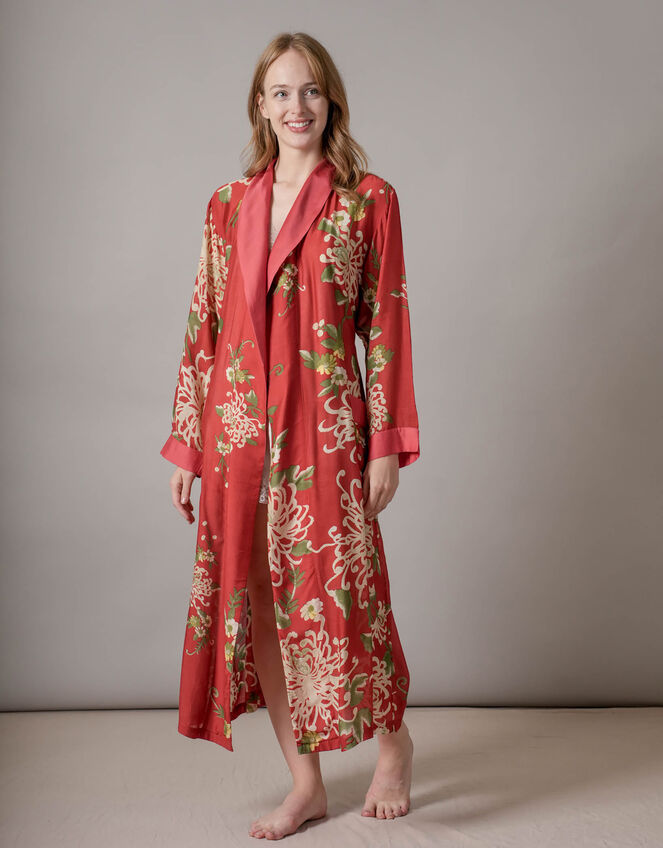 One Hundred Stars Chrysanthemum Print Robe, , large