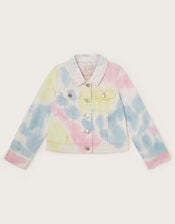 Tie Dye Denim Jacket, Multi (MULTI), large