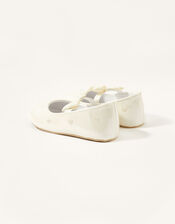 Heart Embroidered Patent Walker Shoes, Ivory (IVORY), large