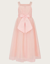 Fleur Flower Belt Tulle Dress, Pink (PINK), large