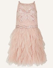 Boutique Butterfly Hand Embellished Dress, Pink (PINK), large