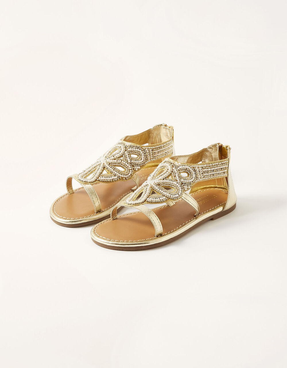 Children Children's Shoes & Sandals | Beaded Sandals Gold - JI07309