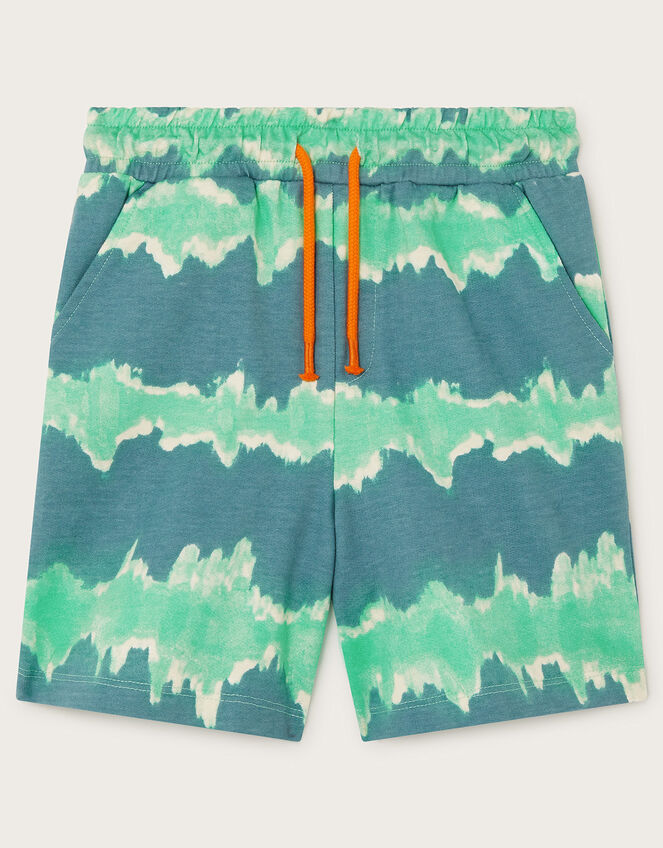 Stripe Tie Dye Shorts, Green (GREEN), large