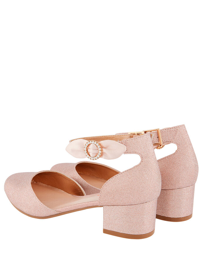 Shimmer Bow TwoPart Heels Pink