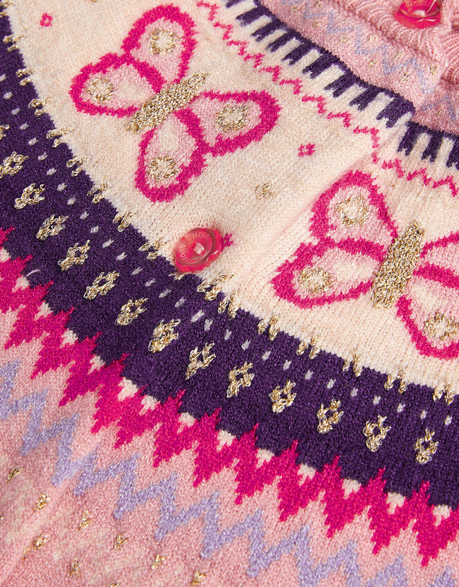 Butterfly Fair Isle Cardigan , Pink (PINK), large