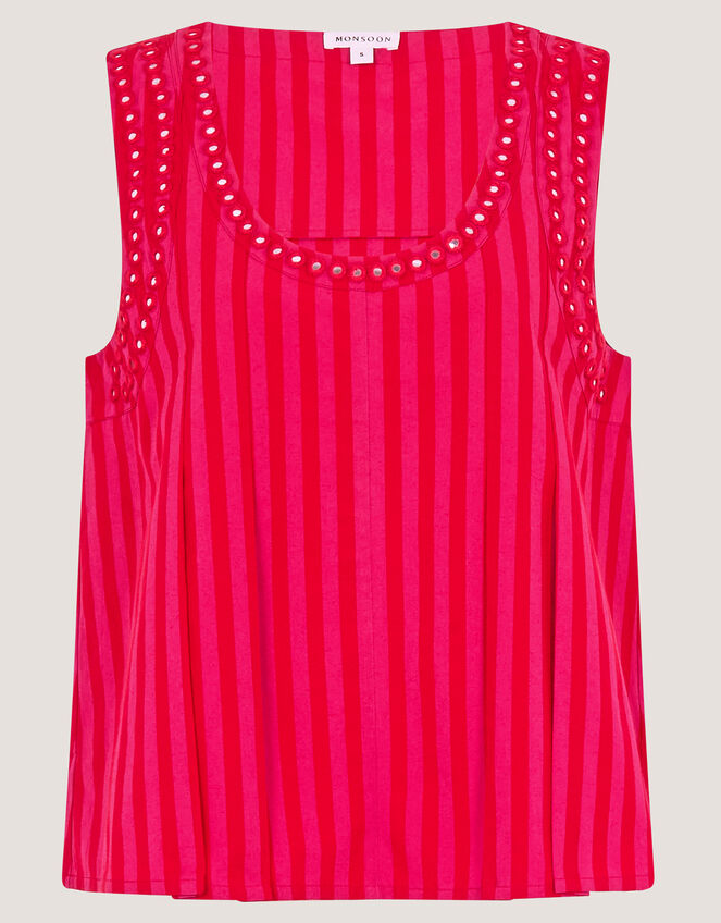 Fifi Sleeveless Stripe Top, Pink (PINK), large