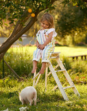 Dotty Dungarees Rainbow Stripe Dungarees, Multi (MULTI), large
